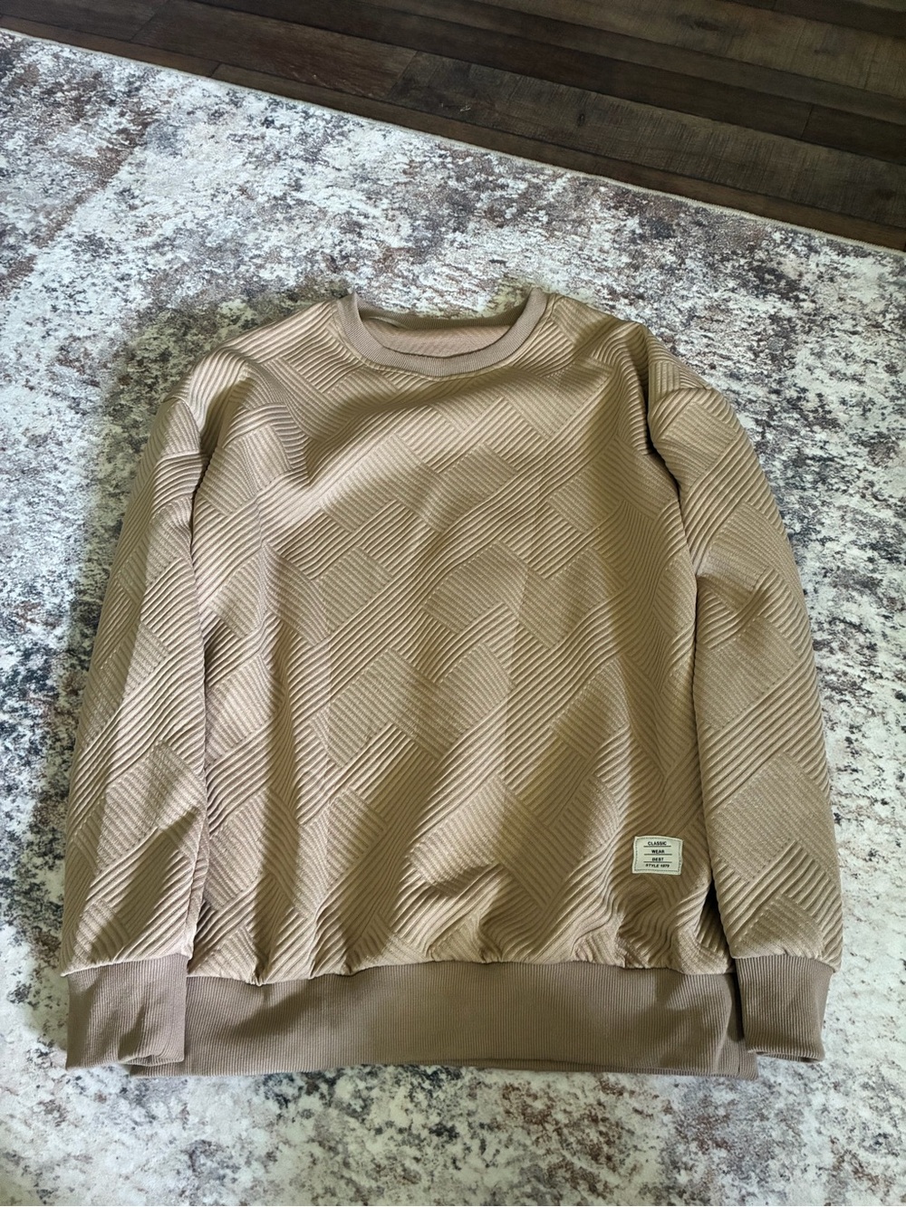 Classic Men's Crewneck Sweater in Tan